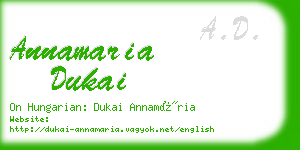 annamaria dukai business card